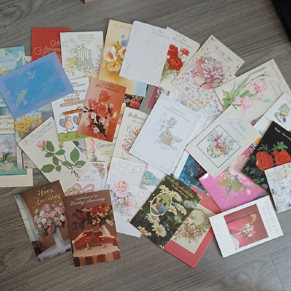 👰50's Vintage Wedding Anniversary Greeting Cards Bundle USED